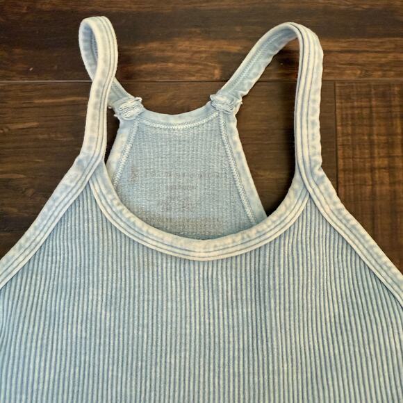 Free People Intimately Pale Light Blue Ribbed Crop Top Bra Bralette - xs /s - Picture 5 of 6